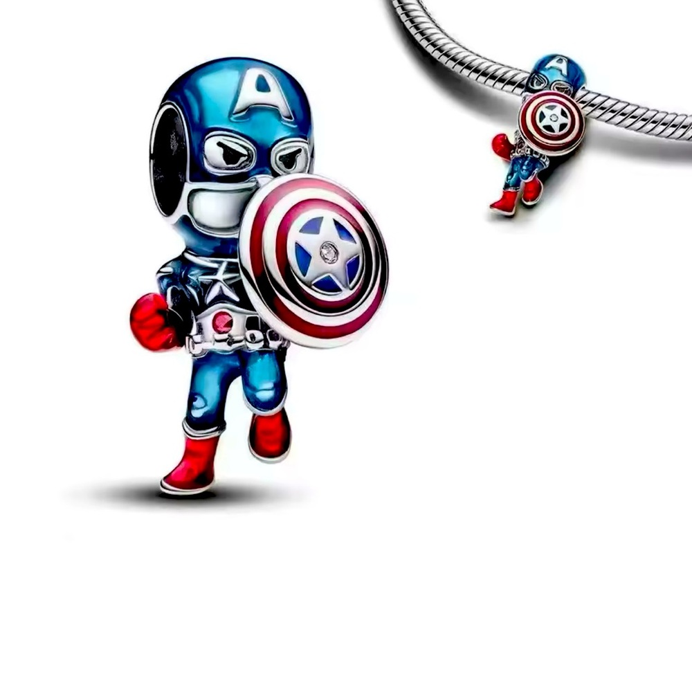 Sterling silver captain America charm